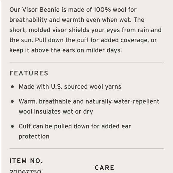 filson visor beanie